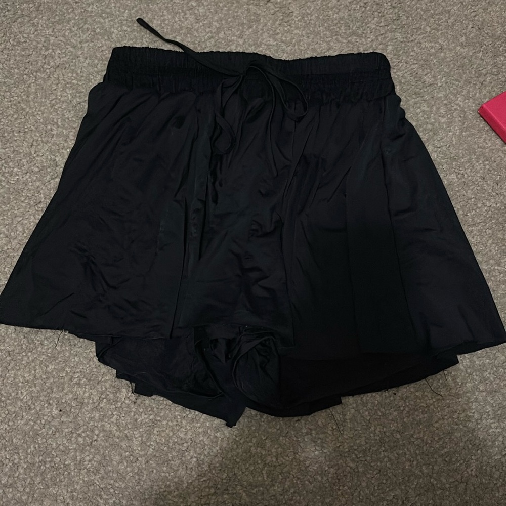 black flowy athletic shorts